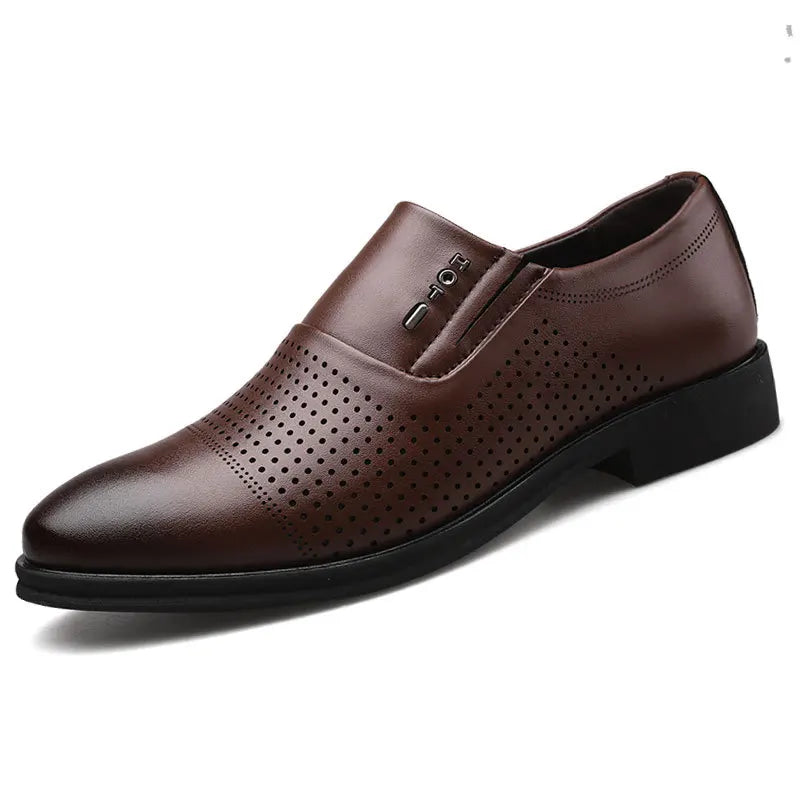 Men's Business Formal Leather Shoes Summer Breathable