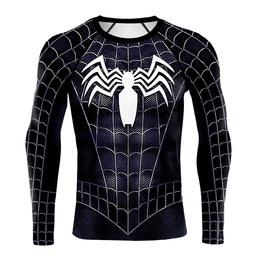 Compression Shirts for Men Long Sleeve of Avengers  Fitness Sportwear
