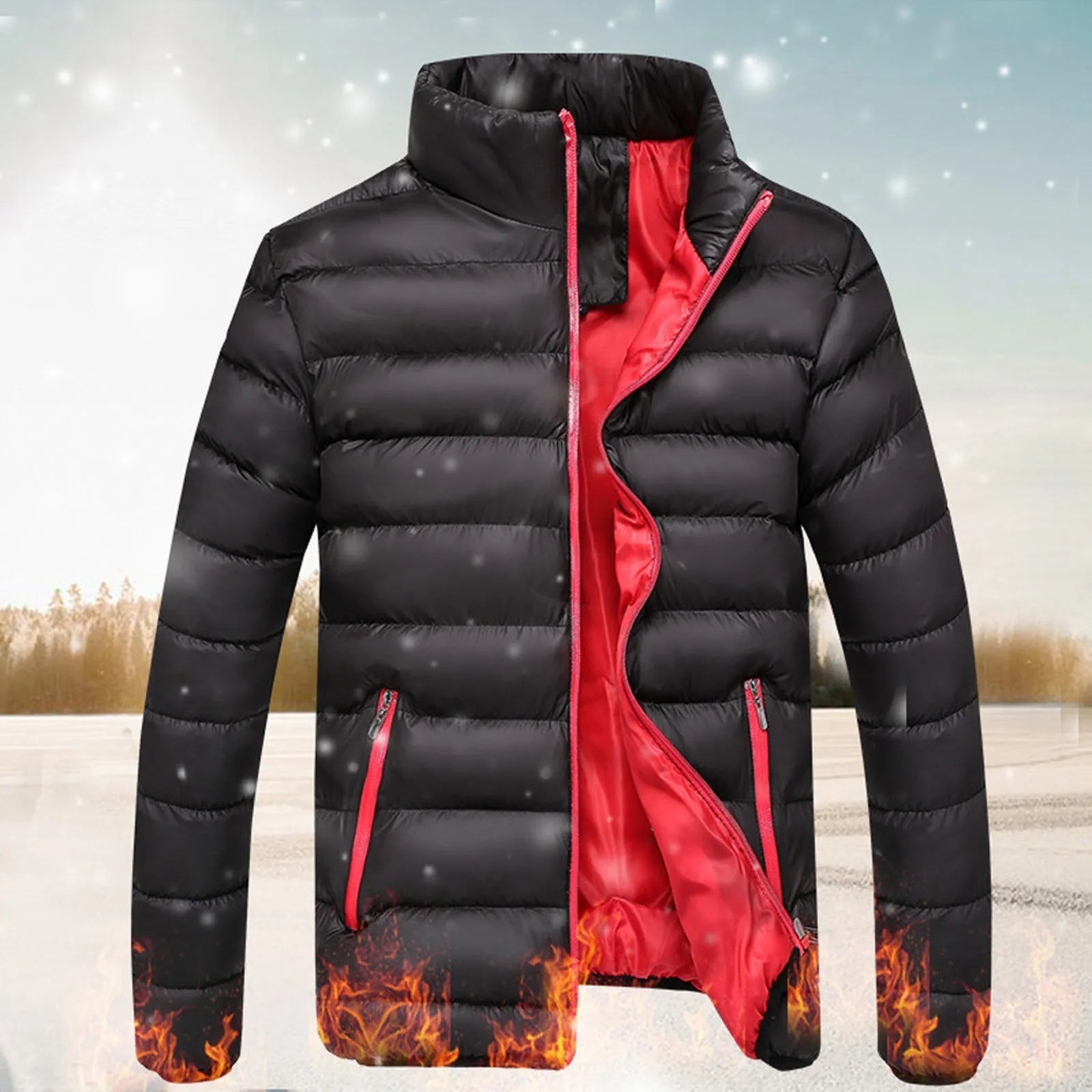 Men's Jacket Stand-Collar Lightweight Outerwear's for Man Comfort Hombre