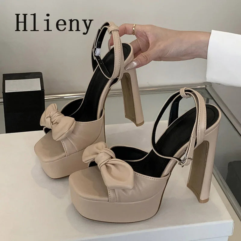 Hiley Sexy Pleated Bowknot Women's Sandals for wedding Peep Toe
