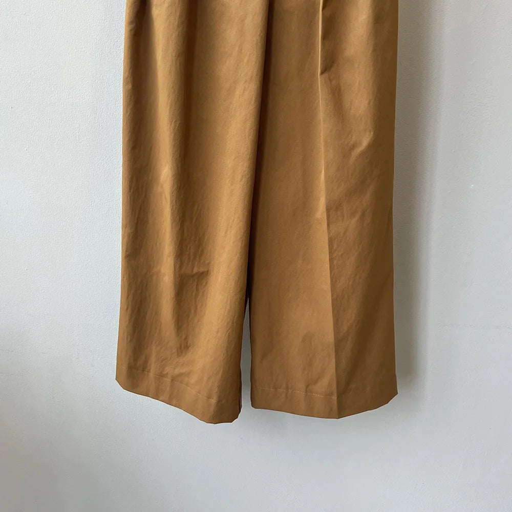 Women Casual Wide Leg High Waist Pants Fashion Clothes Black Brown Pants Female