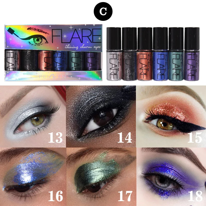 Flash liquid eyeliner pen durable shiny waterproof colored liquid eyeliner small suit.