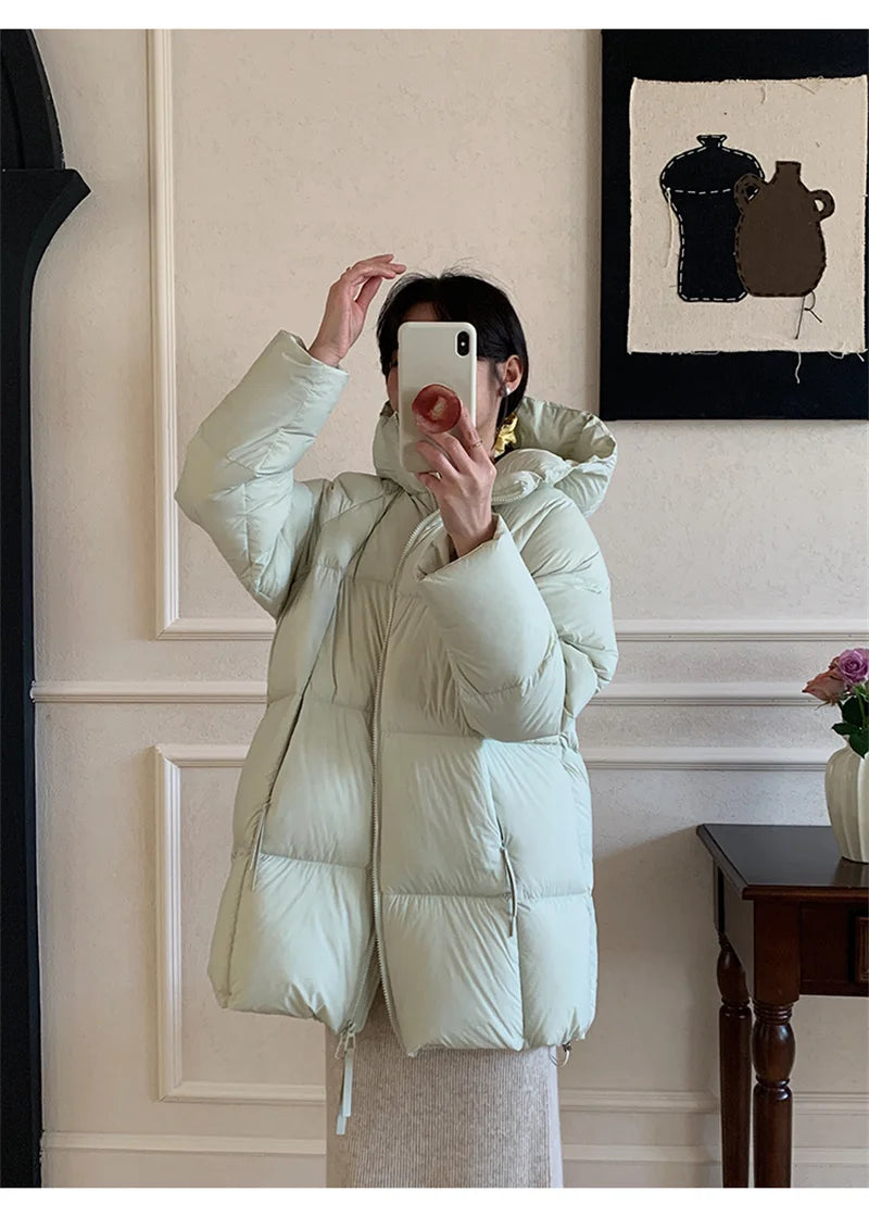ZAROY Women's Jacket Parkas Winter Cotton-padded Solid Outerwear