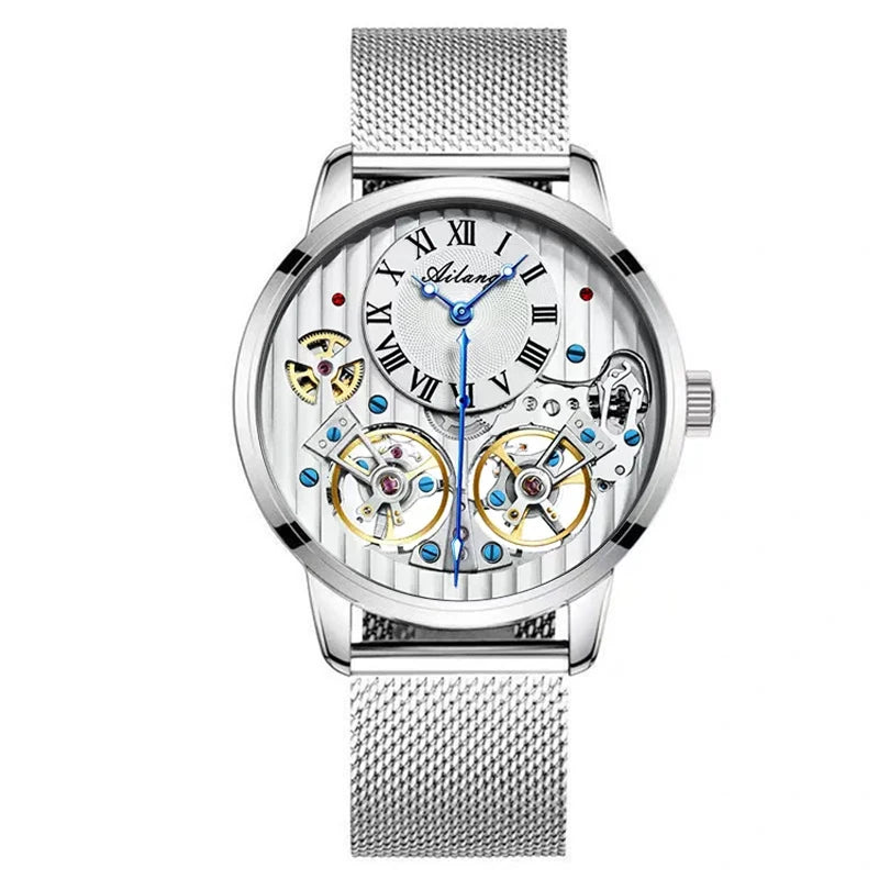 AILANG Top Brand Luxury Watch Men Automatic Luminous Black Clock Men