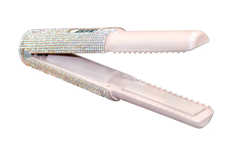 Electric USB Hair Straightener Curler Fashion Colored Diamond Design Wireless