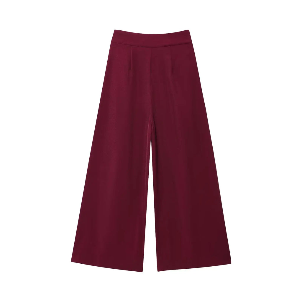 TFMLN Fashion Women's Trouser Suits V-Neck Top with Belt Straight Pants Sets