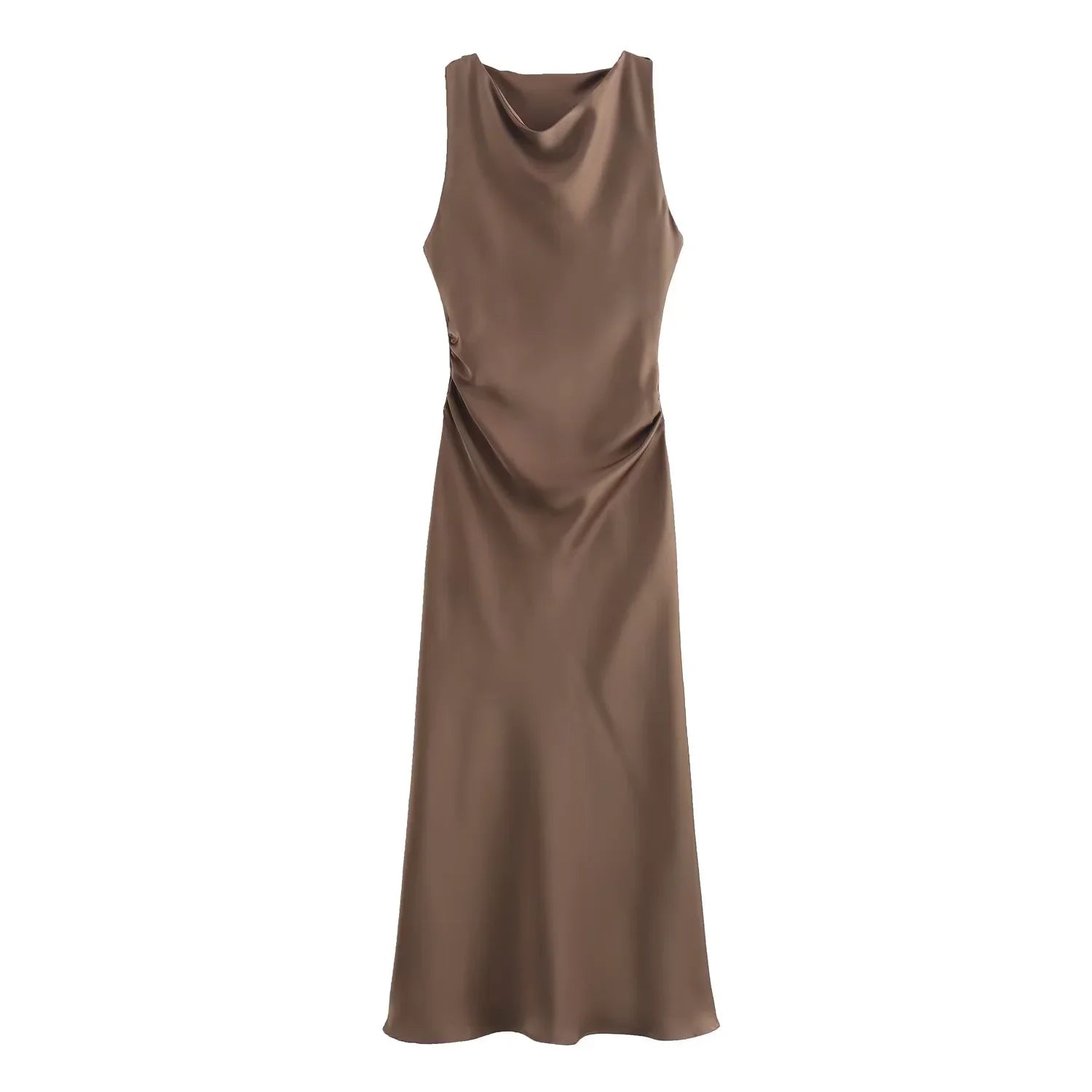 Satin Long Dresses for Women Slip Midi Dress Woman Evening Party