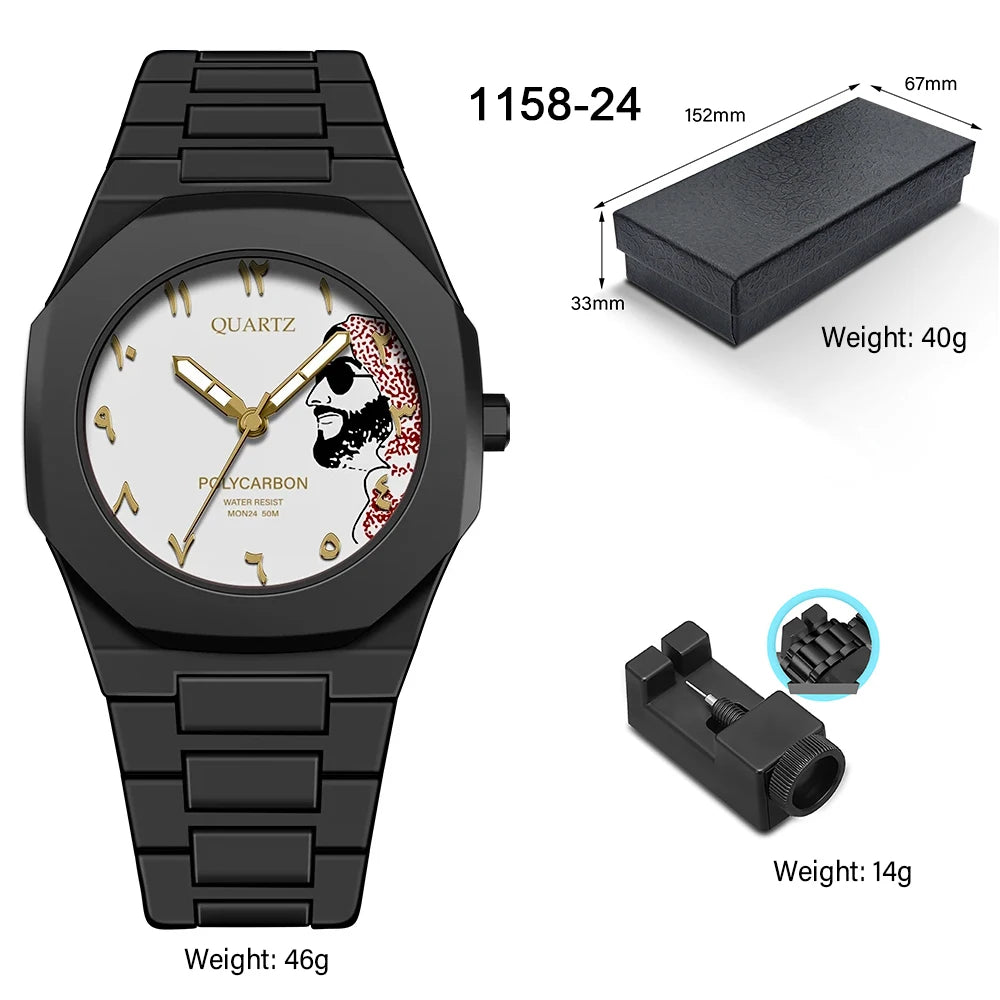Arabic Numeral Waterproof Quartz Watch Men's Analog Mechanical Watch