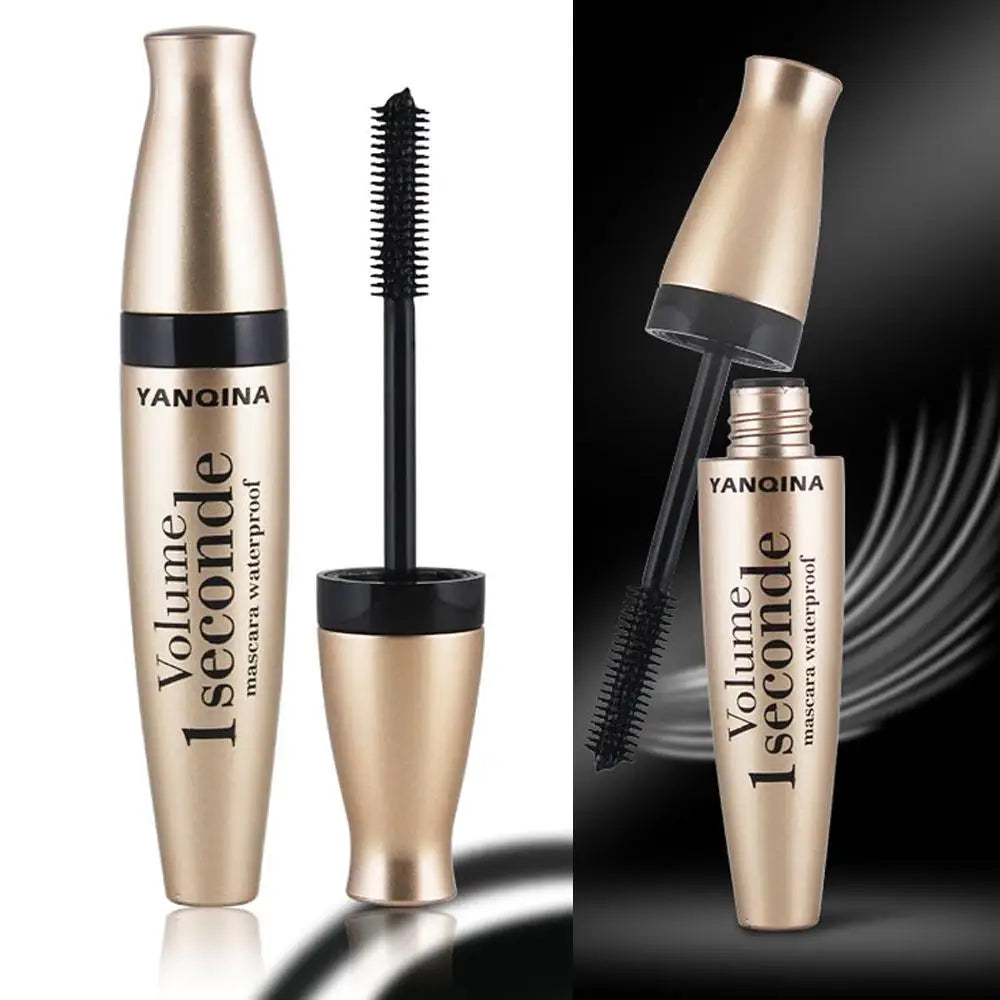 Waterproof Curling Mascara Liquid Fiber Black Eyelashes Brush Long Lasting Natural Eye Makeup