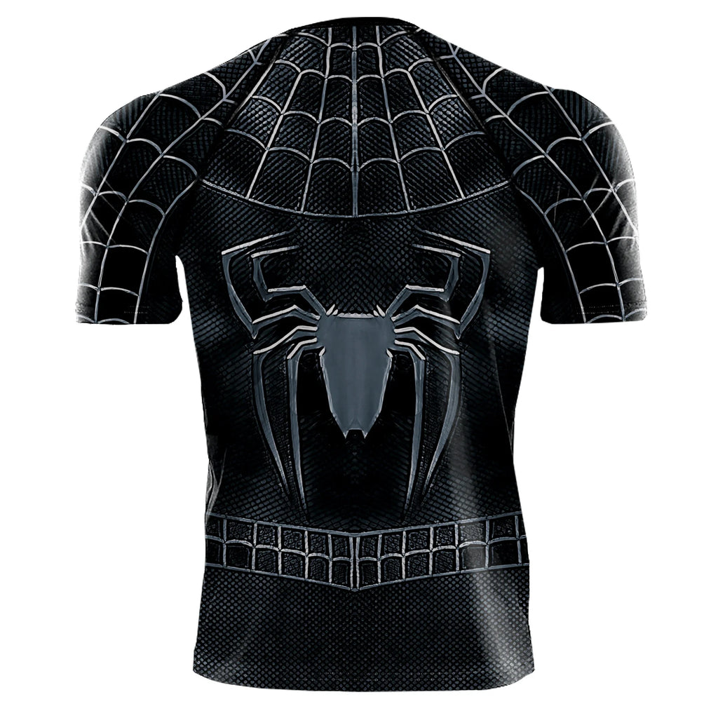 Superhero Mens Compression T Shirt Sport Workout 3D Spider Compression Gym Fitness Top
