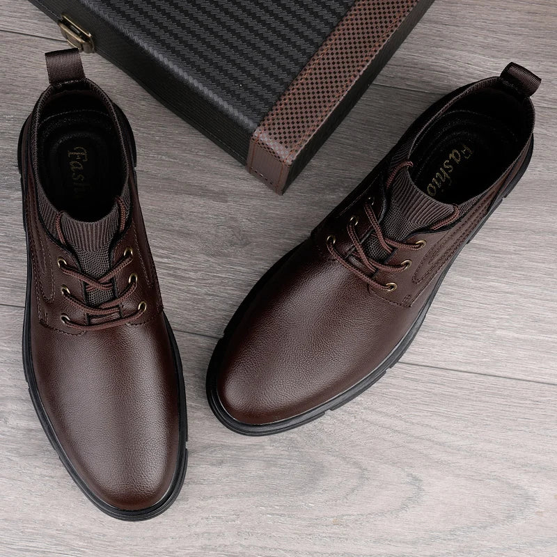 Genuine Leather Boots New Fashion Men's Boats Comfortable Sports Ankle Boots