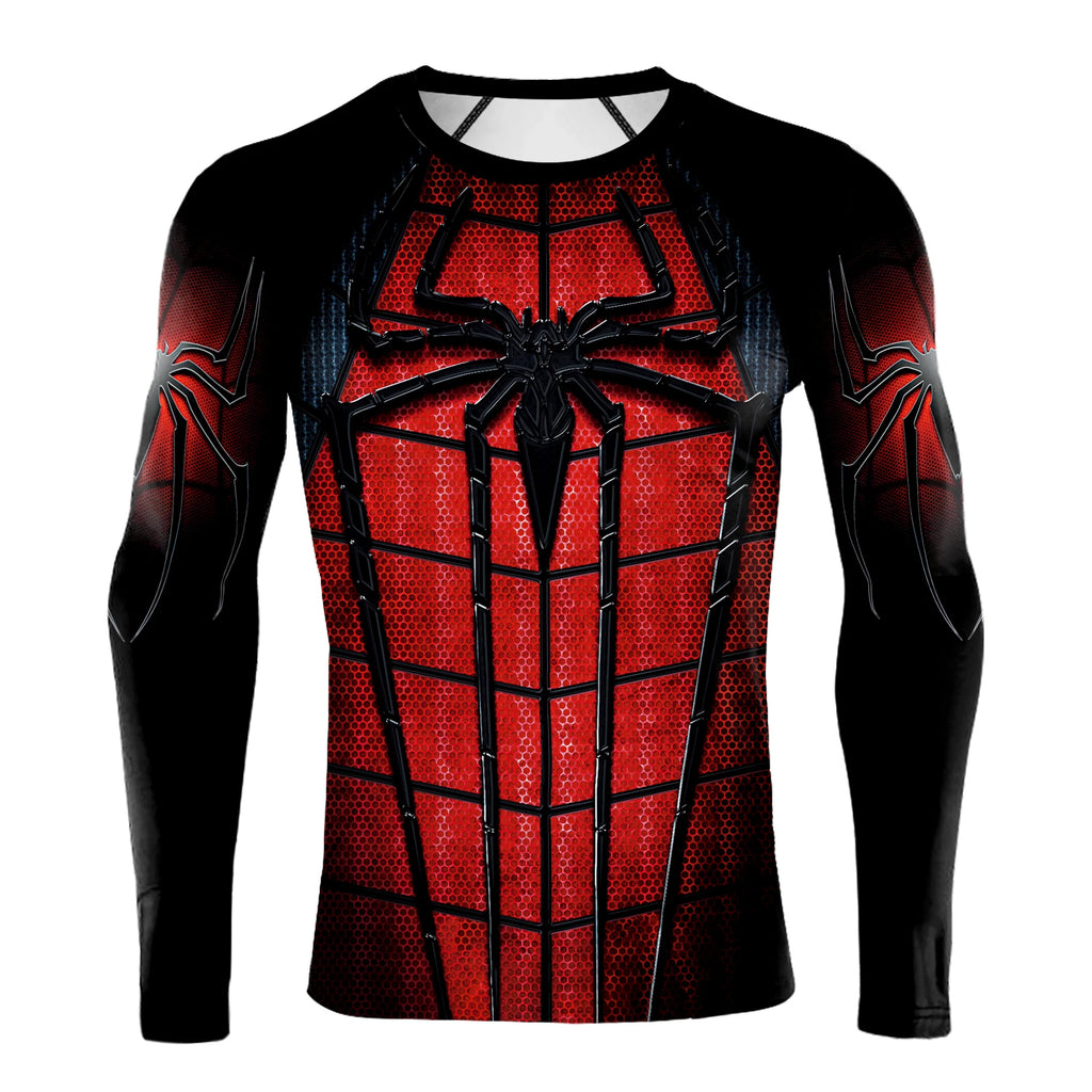 Compression Shirts for Men Long Sleeve of Avengers  Fitness Sportwear