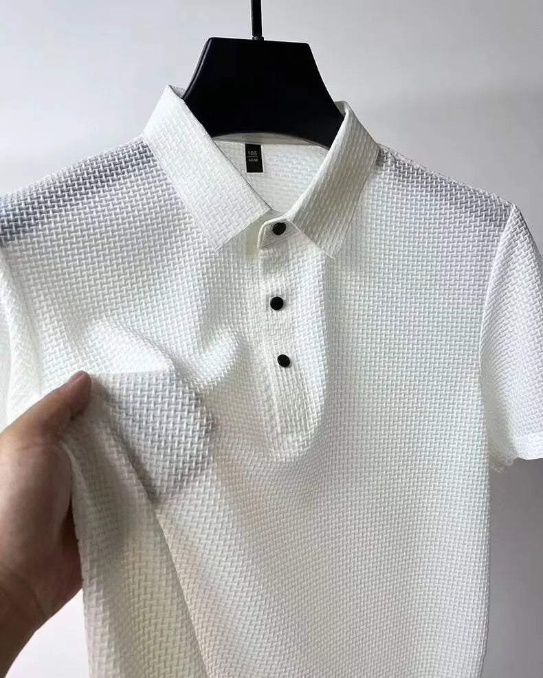 r Men Mesh Ice Silk T-shirt Men's Short-sleeved