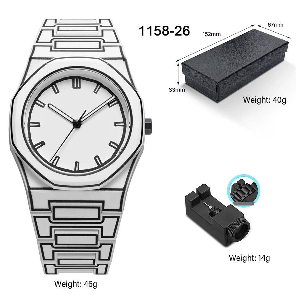 Arabic Numeral Waterproof Quartz Watch Men's Analog Mechanical Watch