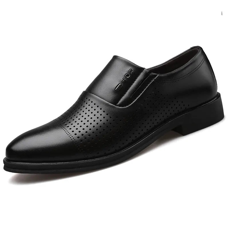 Men's Business Formal Leather Shoes Summer Breathable
