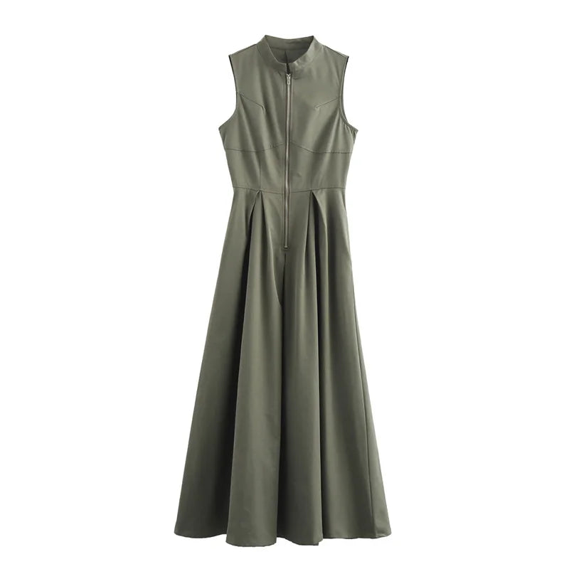 Long Dress Woman Pleated Sleeveless Summer Elegant Party Dresses for Women