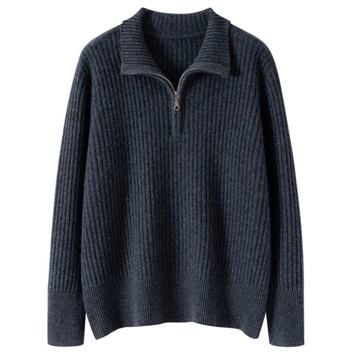 Zipper Turtleneck MEN Knitted Sweatshirt Korean Loose Lazy Style Solid Sweater