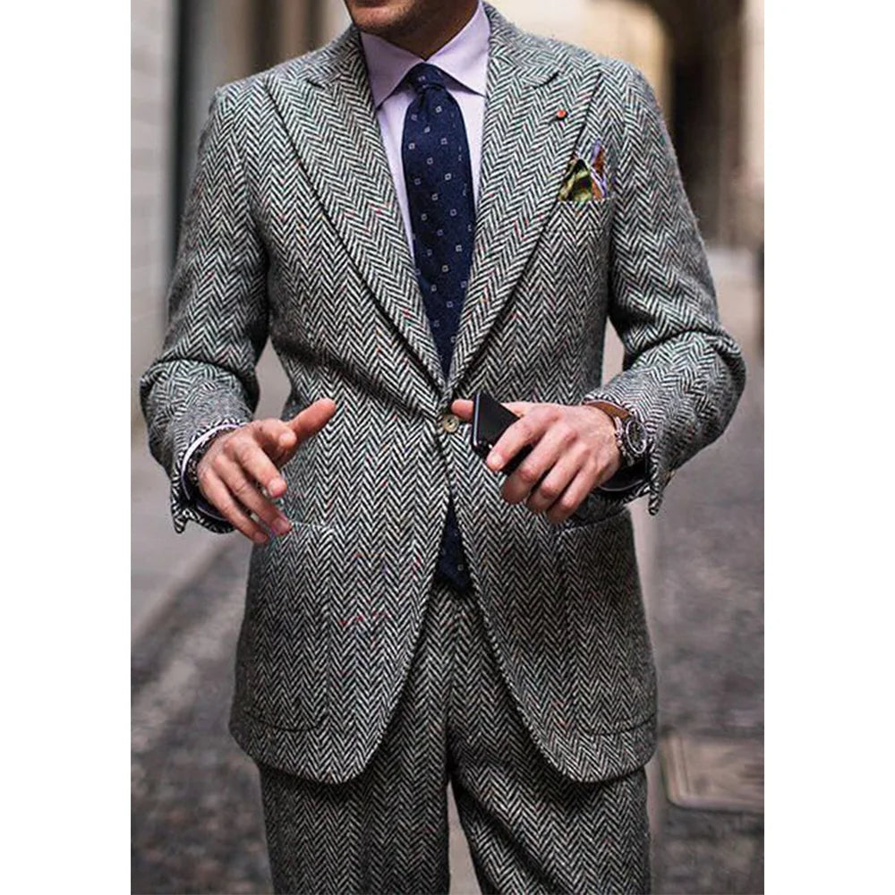 Men's Comfortable Waist Casual Elegant Business Suit Set Formal
