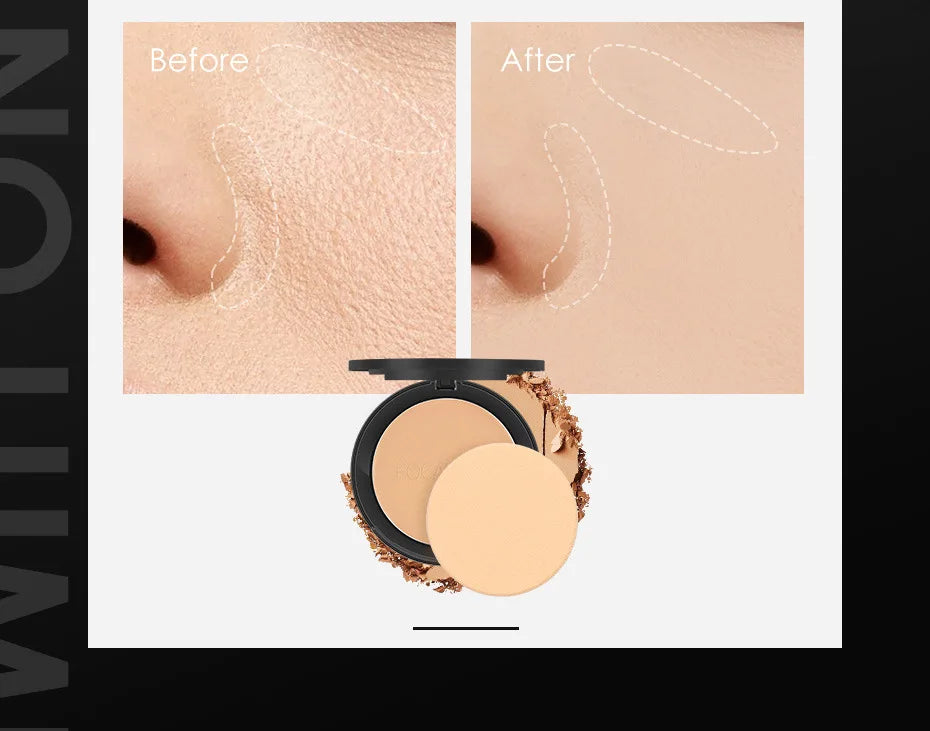 FOCALLURE Make Up Face Powder Brighten Oil-control Nude Makeup Pressed Powder