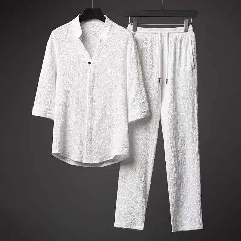 Set Summer Casual Shirt and Pants Suits Outfit for Men