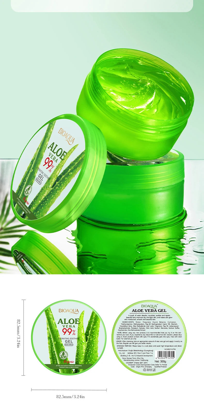 BIOAQUA Moisturizing and Soothing Aloe Vera Gel Creams Skin