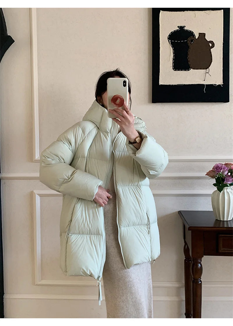 ZAROY Women's Jacket Parkas Winter Cotton-padded Solid Outerwear