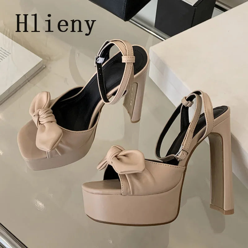 Hiley Sexy Pleated Bowknot Women's Sandals for wedding Peep Toe