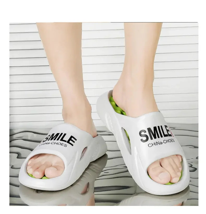 Men Summer Massage Slippers Women Indoor Soft Bottom Slippers Outdoor Garden