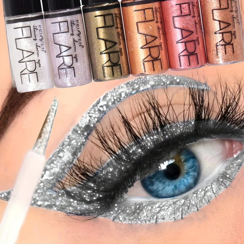 Flash liquid eyeliner pen durable shiny waterproof colored liquid eyeliner small suit.