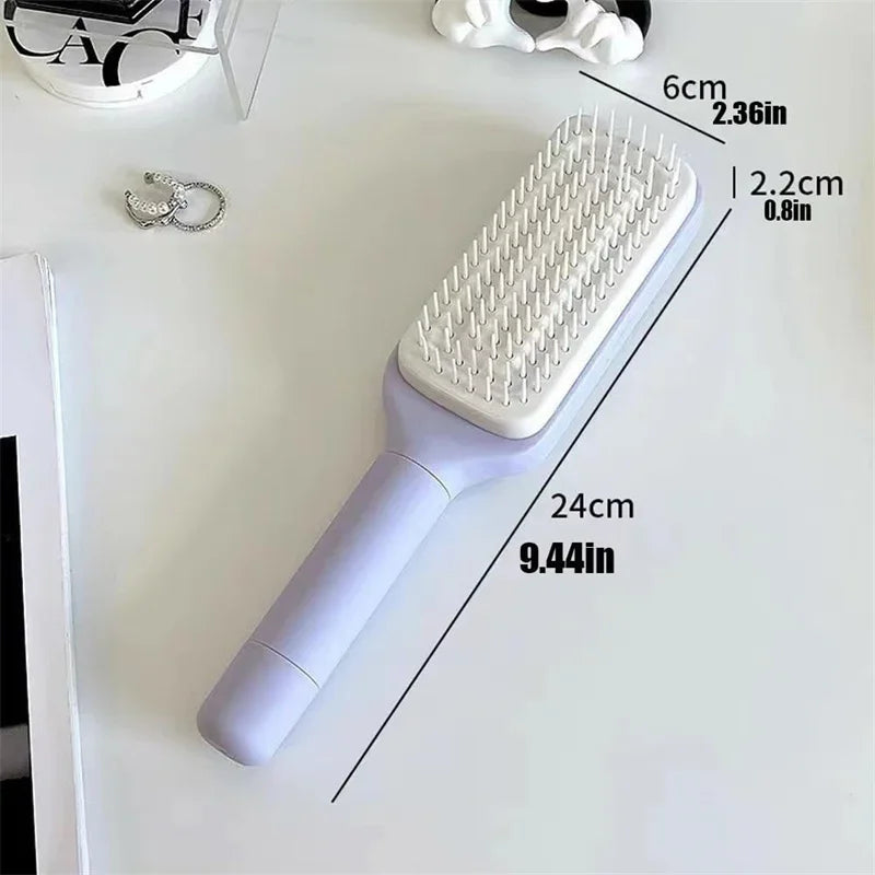 Rotating Comb Long Handle Anti-Static Scalp Massage Hair Comb for Women