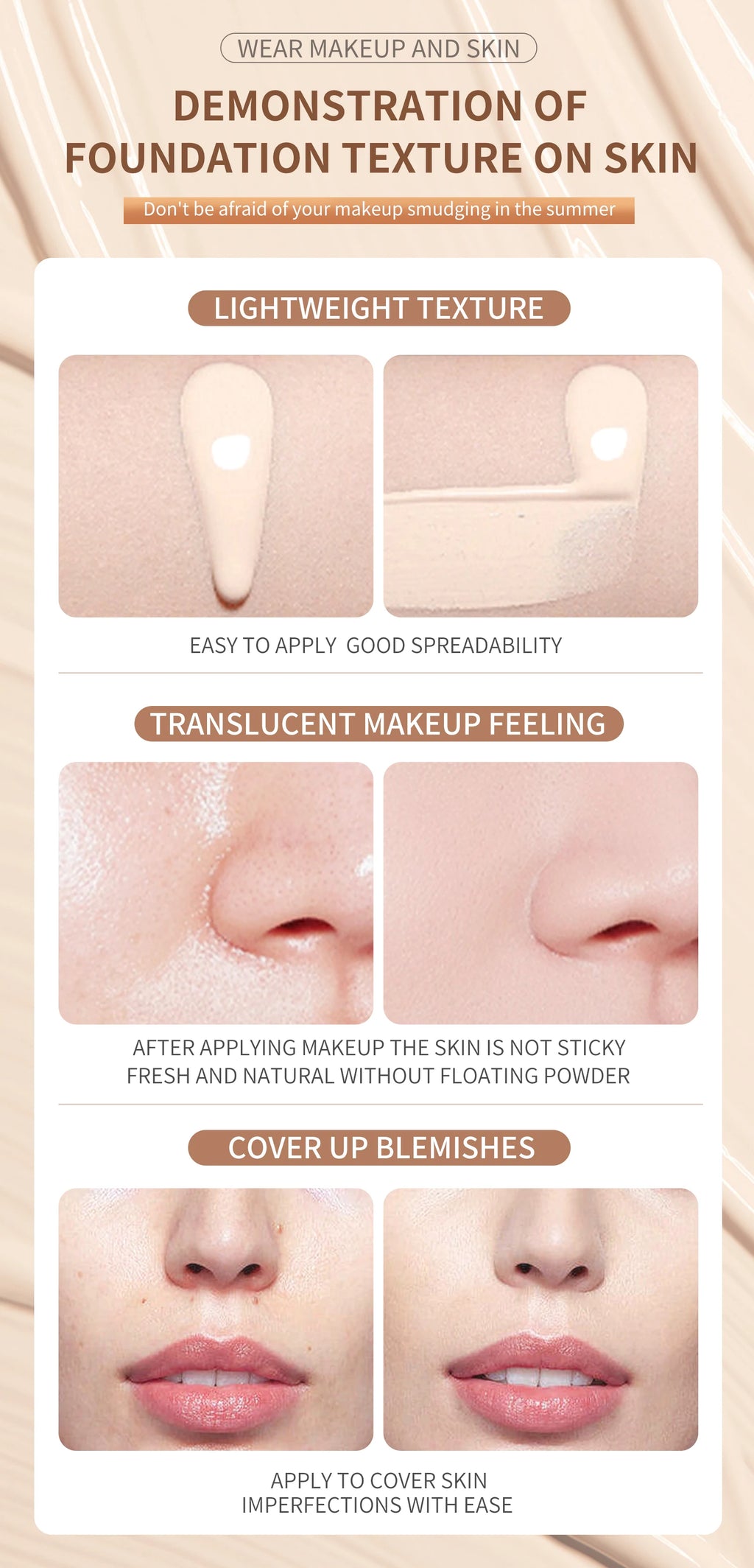 Coverage Foundation, Matte Finish Oil-control Liquid Foundation, Covering Blemishes
