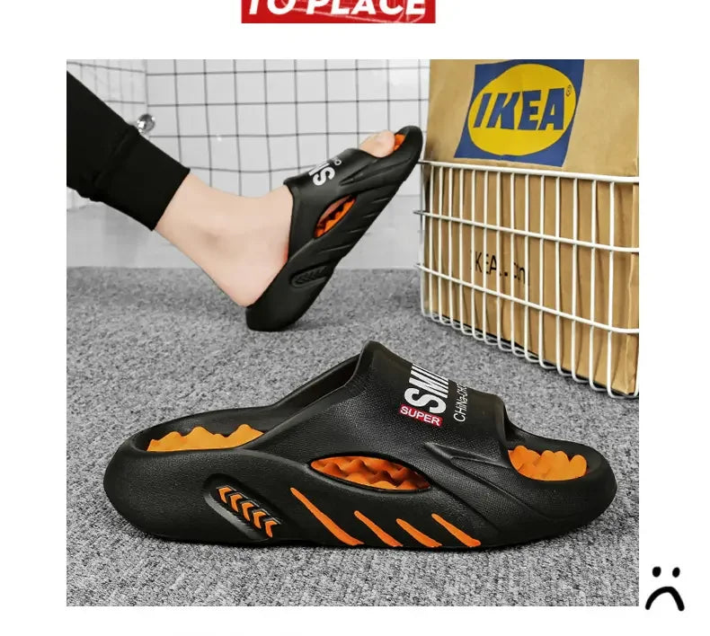 Men Summer Massage Slippers Women Indoor Soft Bottom Slippers Outdoor Garden