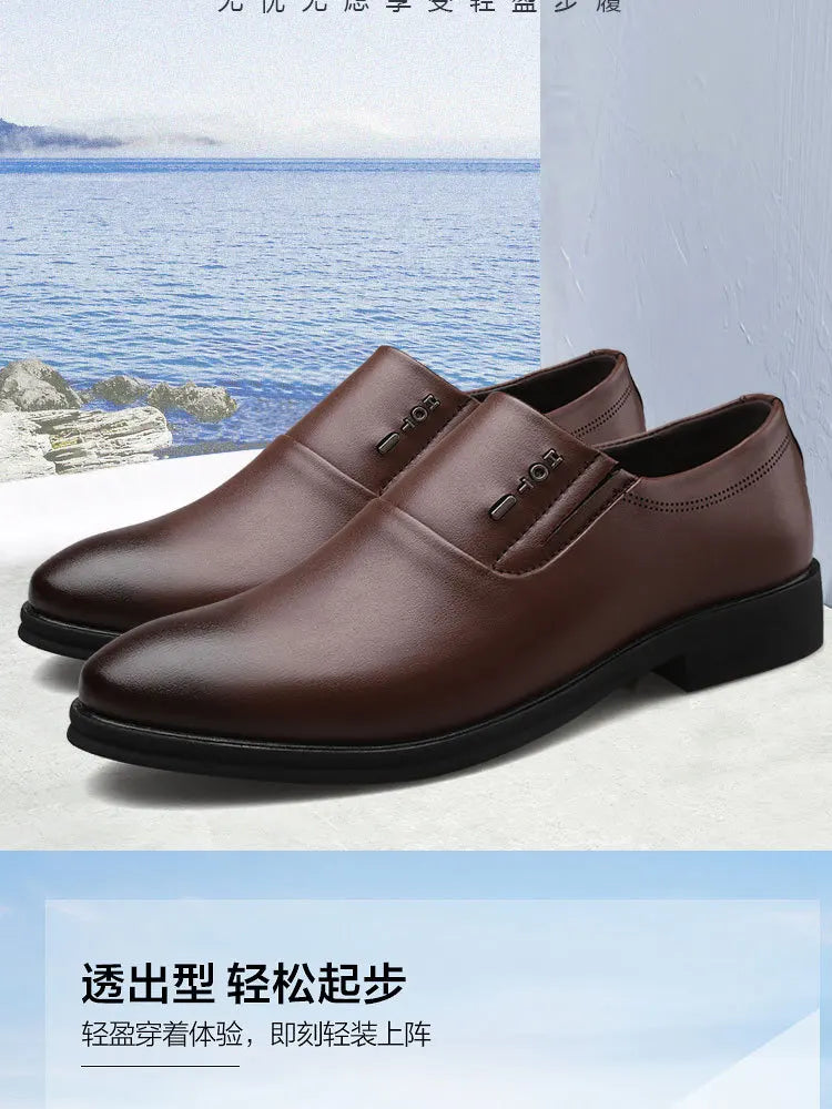 Men's Business Formal Leather Shoes Summer Breathable