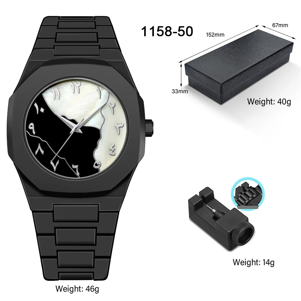 Arabic Numeral Waterproof Quartz Watch Men's Analog Mechanical Watch