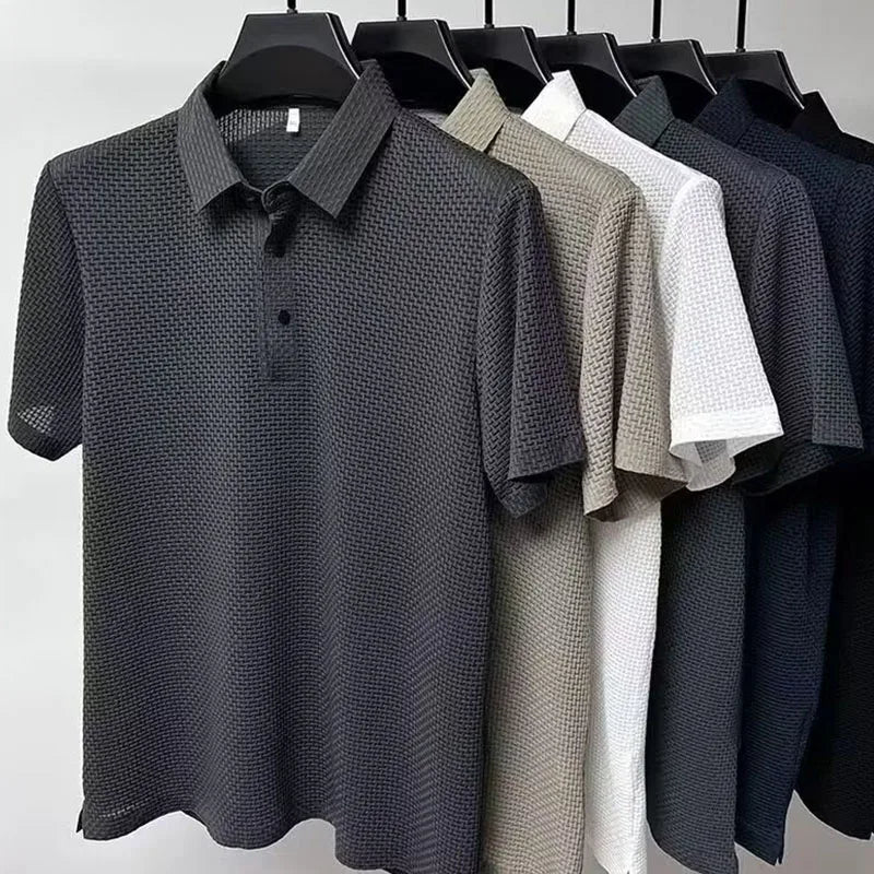 r Men Mesh Ice Silk T-shirt Men's Short-sleeved