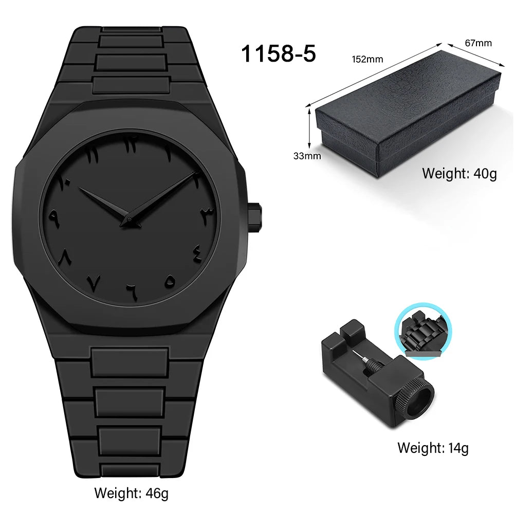 Arabic Numeral Waterproof Quartz Watch Men's Analog Mechanical Watch