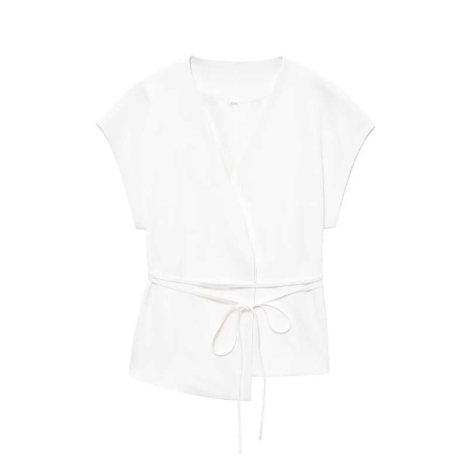 TFMLN Fashion Women's Trouser Suits V-Neck Top with Belt Straight Pants Sets