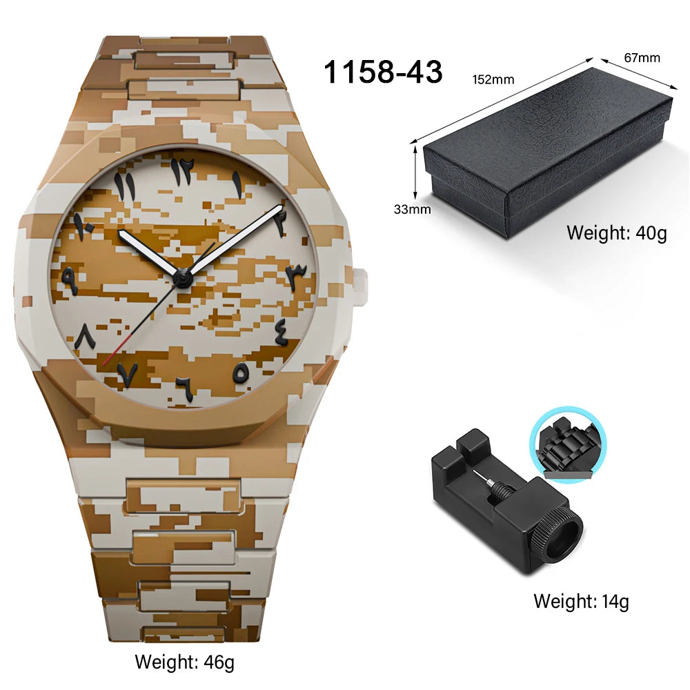 Arabic Numeral Waterproof Quartz Watch Men's Analog Mechanical Watch