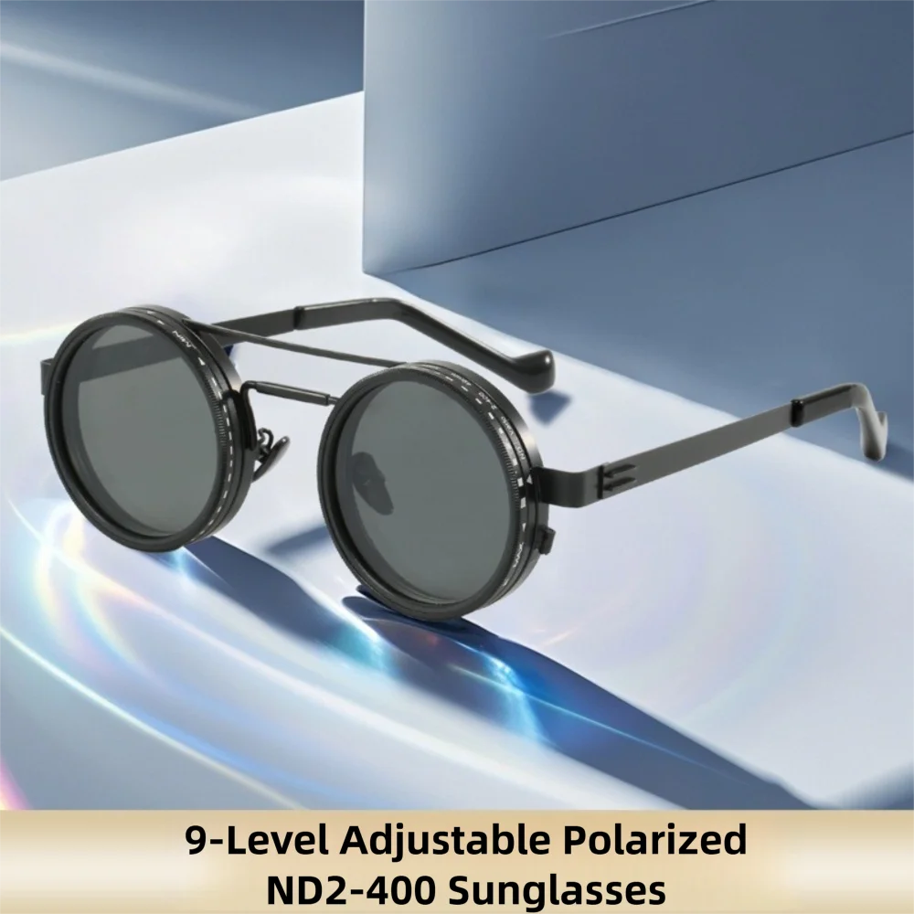 New ND2-400 Adjustable Dimming Glasses ND Filter UV400 Polarized Sunglasses