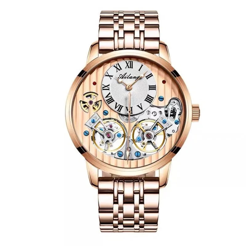 AILANG Top Brand Luxury Watch Men Automatic Luminous Black Clock Men