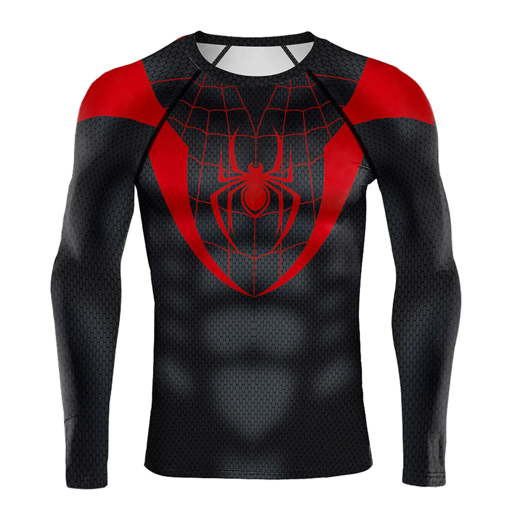 Compression Shirts for Men Long Sleeve of Avengers  Fitness Sportwear