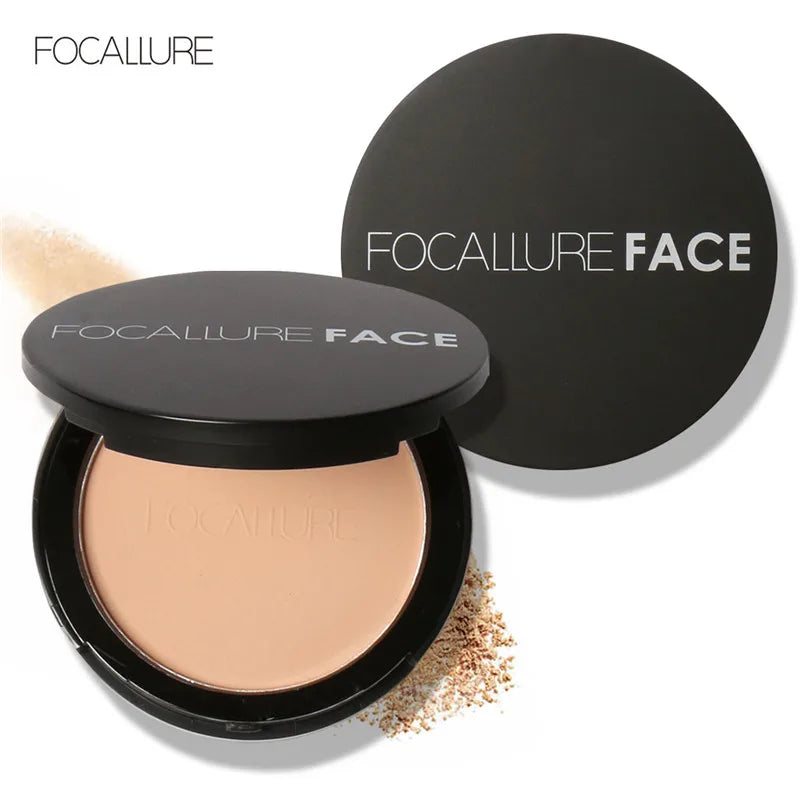 FOCALLURE Make Up Face Powder Brighten Oil-control Nude Makeup Pressed Powder
