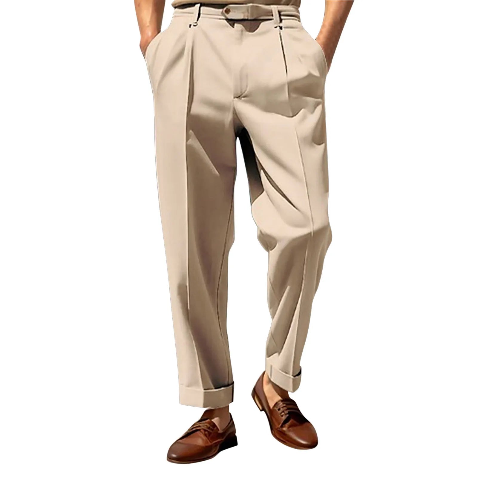 Wide Leg Casual Pants for Mens Solid