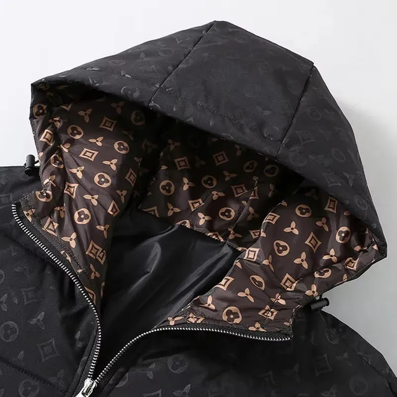 Men Winter Puffer Jacket Cotton Padded Coat Luxury Brand Thick Windproof