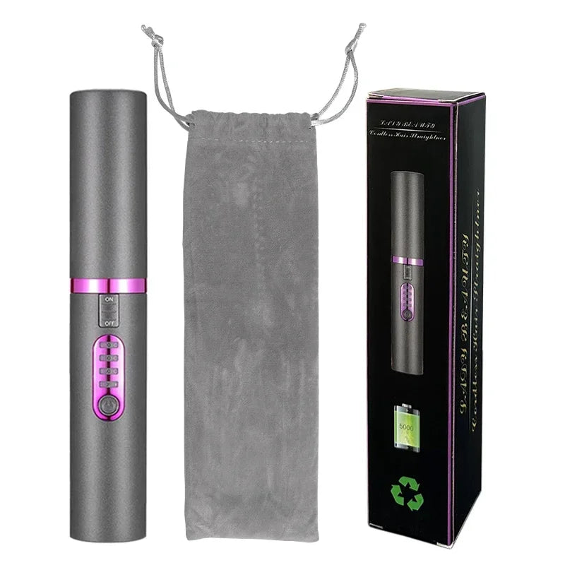 Electric USB Hair Straightener Curler Fashion Colored Diamond Design Wireless