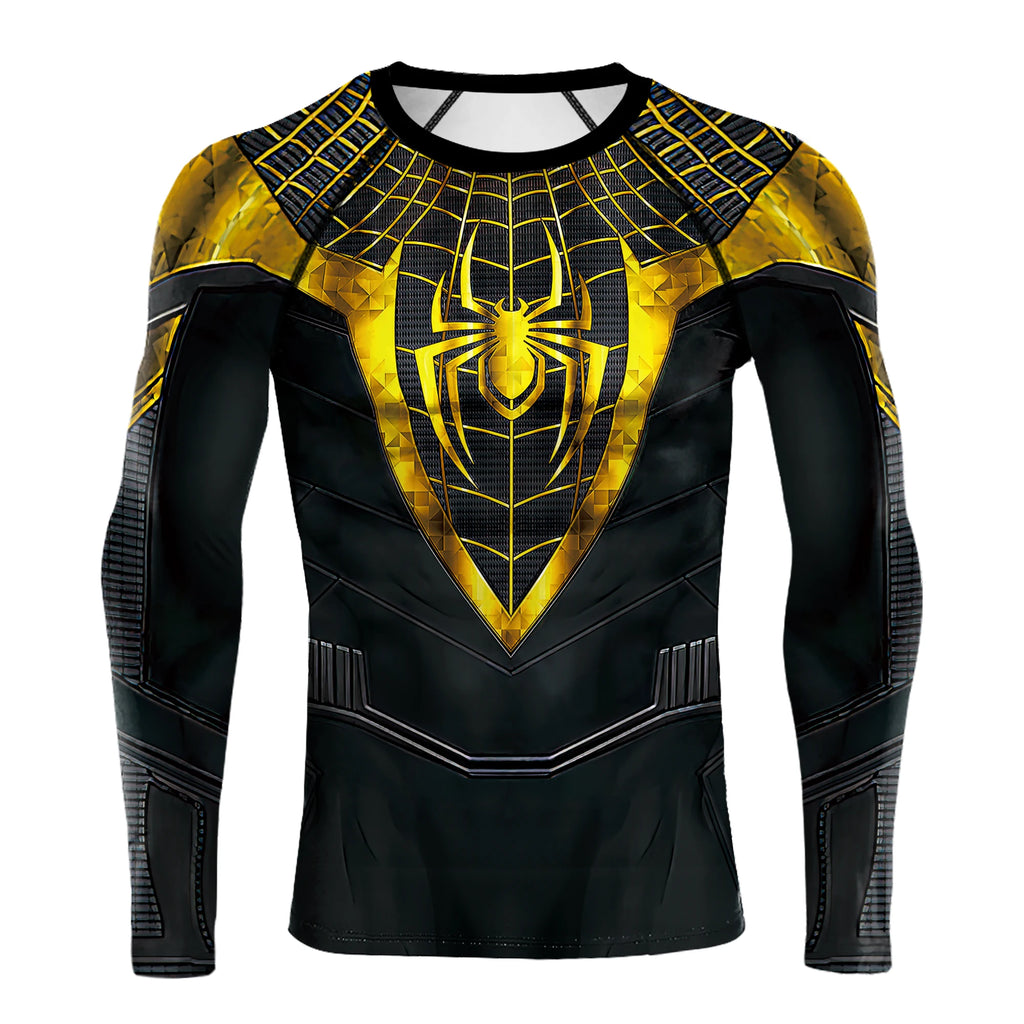 Compression Shirts for Men Long Sleeve of Avengers  Fitness Sportwear
