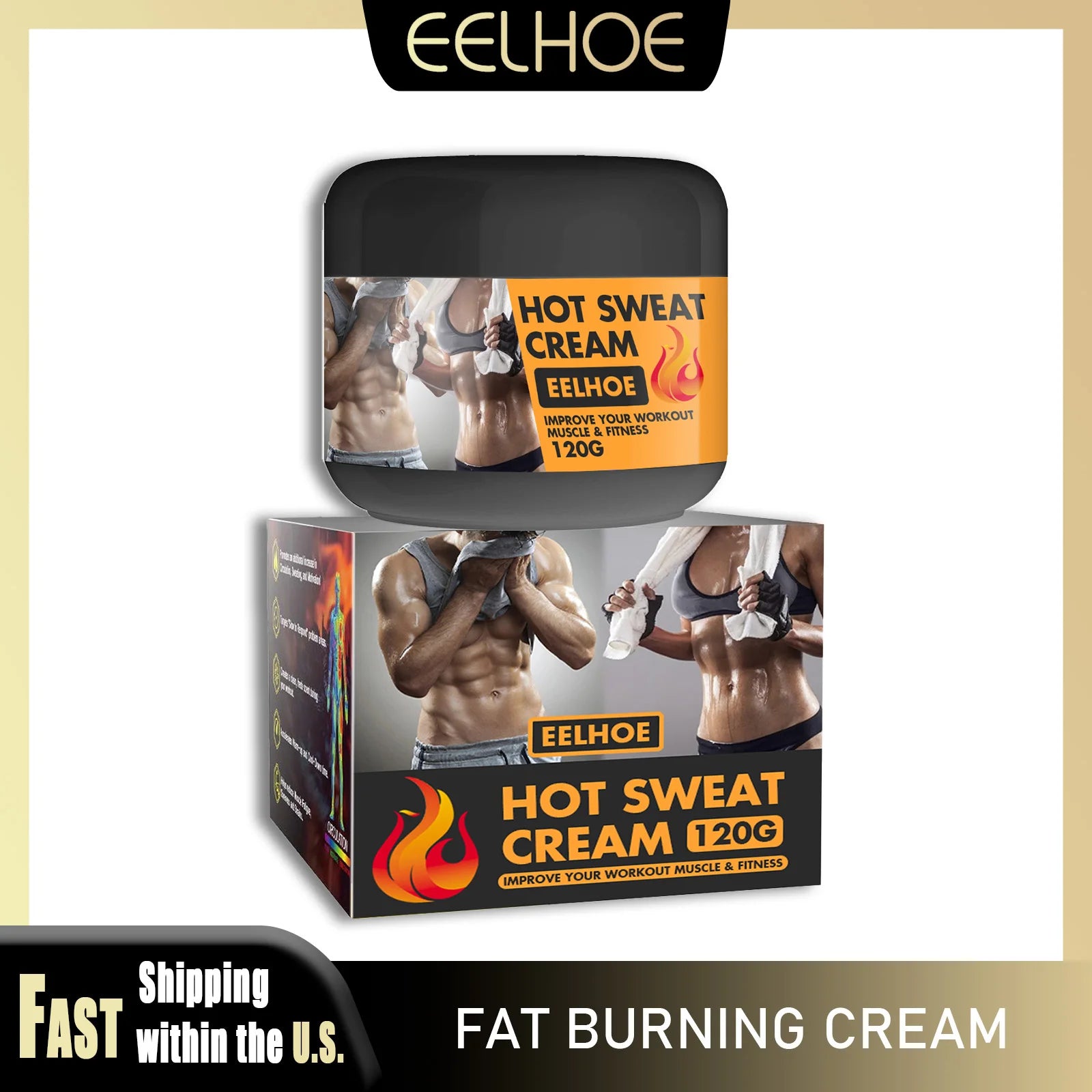 Hot Sweat Cream 120g Fat Burning Tighten Abdominal Muscles Arms Legs Waist Fat Loss