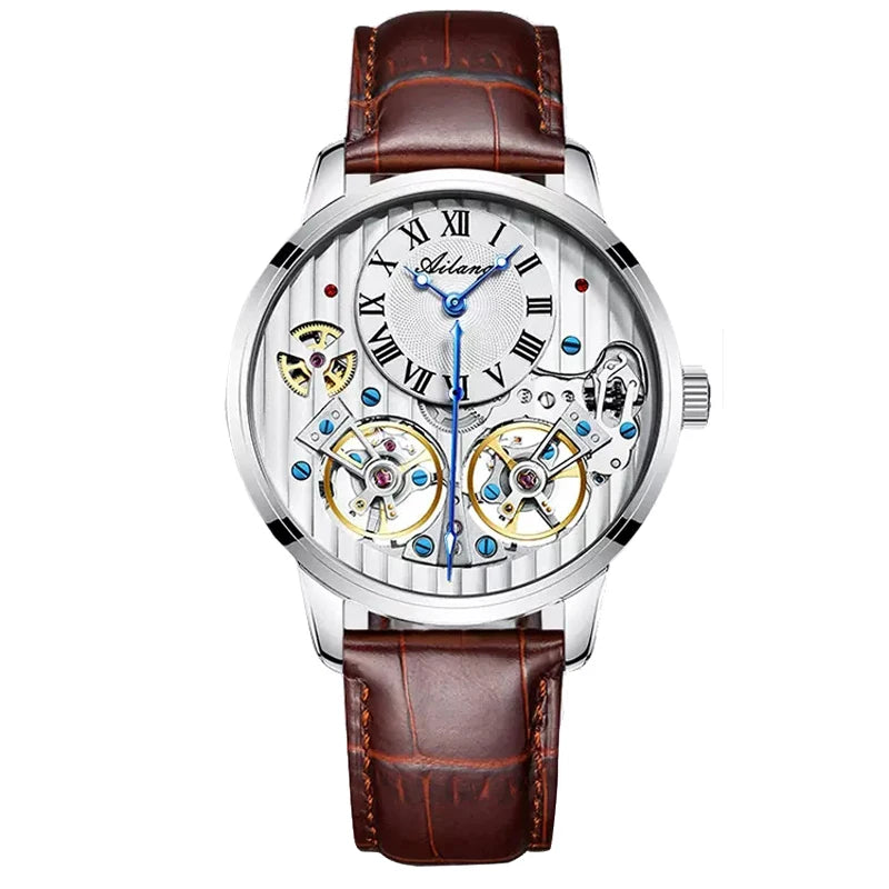 AILANG Top Brand Luxury Watch Men Automatic Luminous Black Clock Men