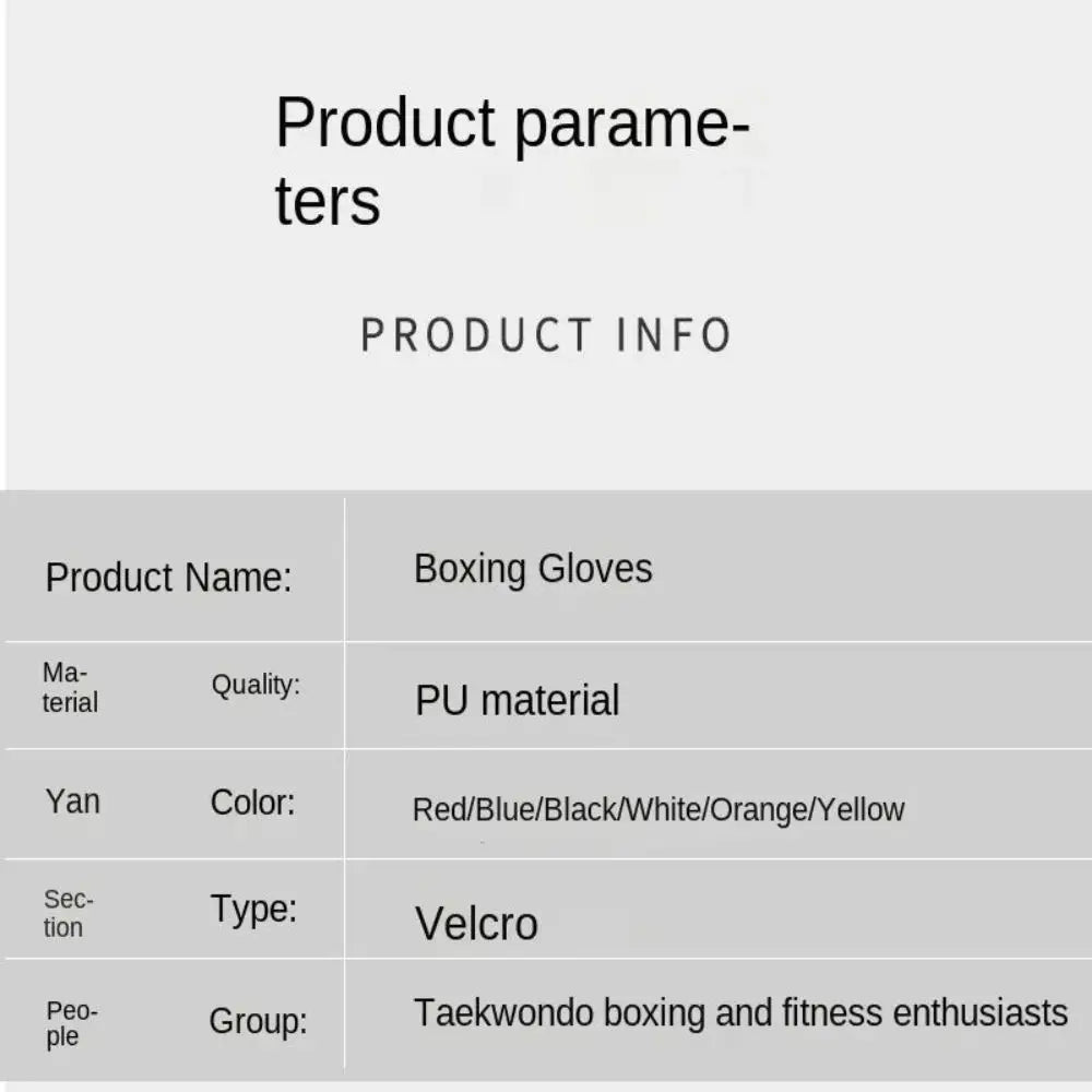 Adult Boxing Gloves PU Breathable Professional Fighting Gloves