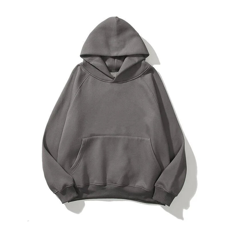 Men's and Women's Solid Color Pocket Hoodies Sports Fitness Sweatshirts Fashionable